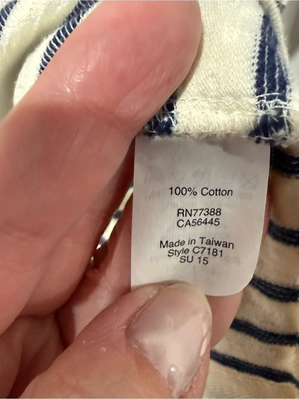 J.Crew women’s  Cream & Navy Striped Long-Sleeve Shirt